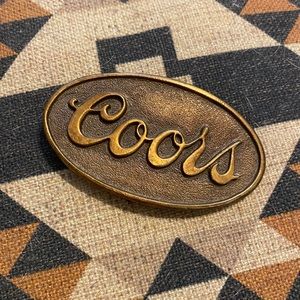 Brass Coors Beer belt buckle